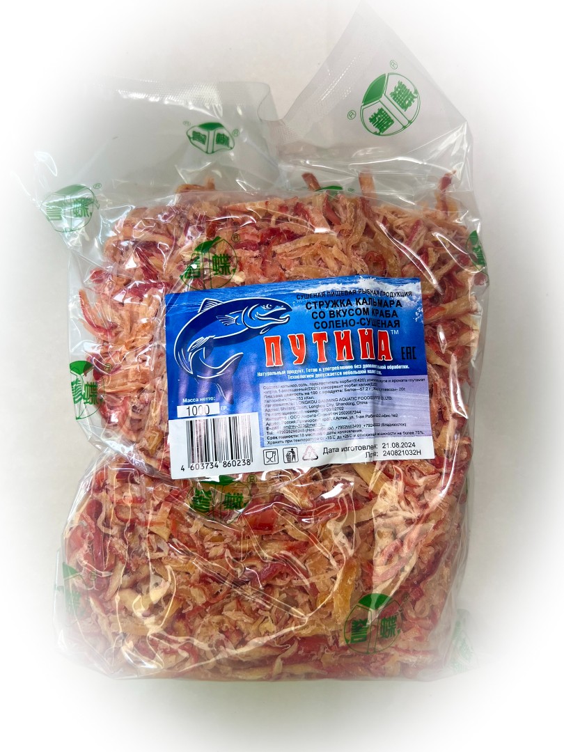 Кальмар стружка со вкусом краба "Розовая" (ПУТИНА) в Калуге