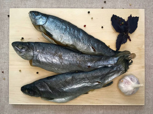 Сурские гренки с Чесноком (100 гр): Форель радужная вяленая